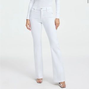 Good American Good Classic Slim Bootcut Jeans - White